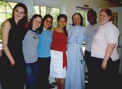 Sr. Elizabeth Anne with college students
