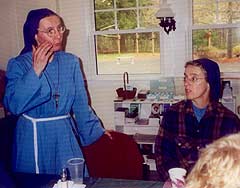 Sr. Deborah giving a teaching at women's retreat